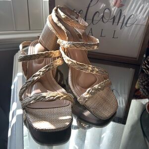 Tan Strappy Heeled Sandals